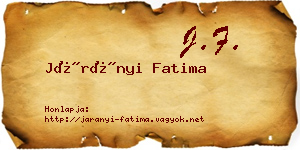 Járányi Fatima névjegykártya